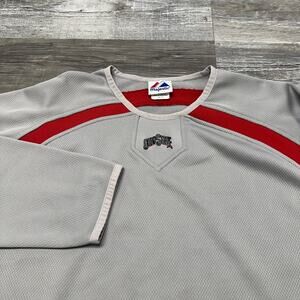 Majestic NCAA Ohio State Buckeyes Gray Red Men XL Long Sleeve Thermal Base Shirt